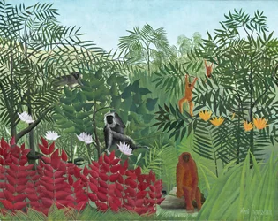 Tropisk skog med aper, 1910